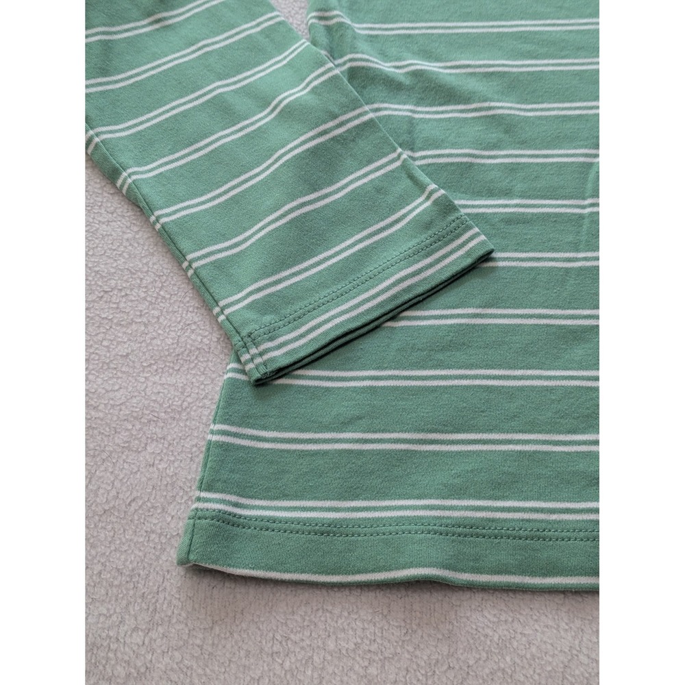 Lake Striped Shirt Womens Lg Green White Scoop Neck 3/4 Raglan Sleeve Jersey Top - Picture 5 of 9